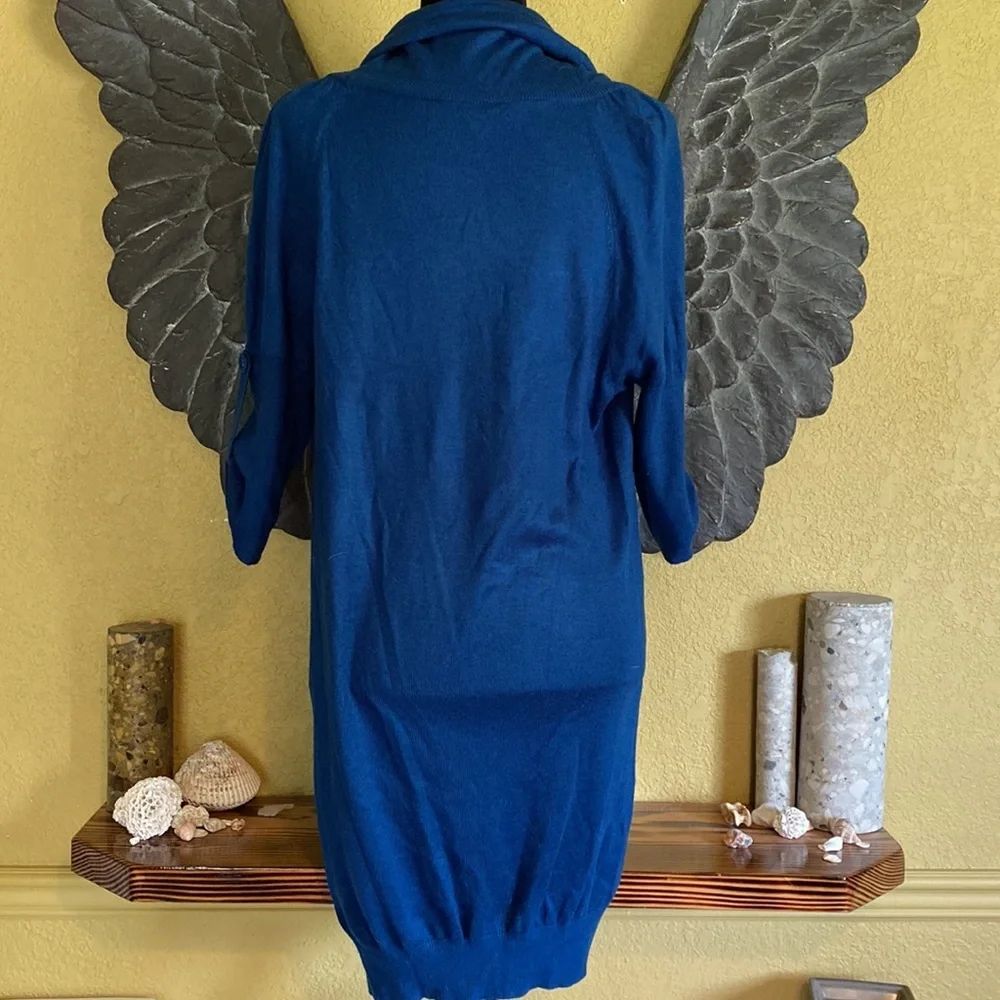 Smart Set Blue Cowl Neck Sweater Dress - Picture 7 of 9